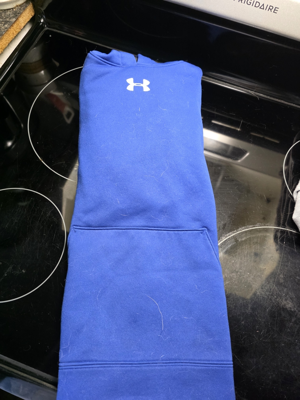 Under Armour Royal Blue Pullover Hoodie with White Logo